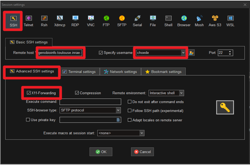 Create a SSH profile